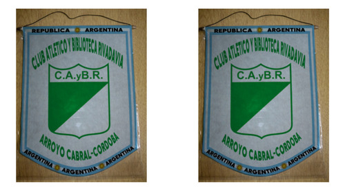 Banderin Chico 13cm Club Rivadavia Arroyo Cabral Cordoba