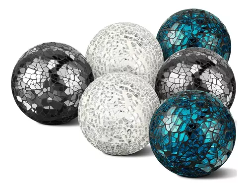 Yatinkim Bolas de vidrio de mosaico, esferas decorativas, orbes, centro de  mesa, bola para rellenar tazones, globo, moderno, sala de estar, mesa, –  Yaxa Colombia