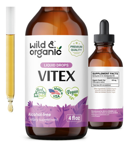 Vitex Suplemento Para Mujer, Tintura Organica De Casteberry,