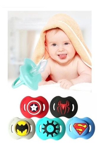 Chupete Silicona Superheroes Sin Bpa Para Bebe