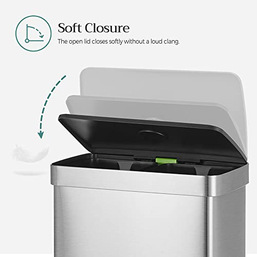 Cubo De Basura De Cocina, 16 Galones (2 X 8 Galones) Cu...
