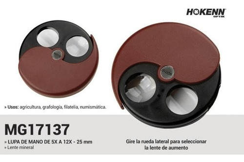 Imagen 3 de 6 de Lupa Hokenn Plegable Mg17137 5x A 12x - 25mm