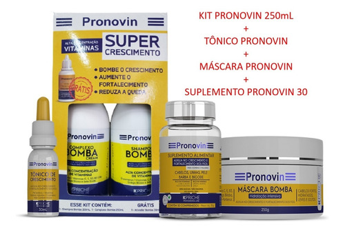 Kit Pronovin Kpriche 250ml Super Tratamento Cresce Cabelo