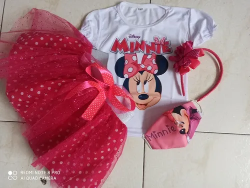Vestido Tutú Niña Minnie Mouse Fiesta Temática Cumpleaños