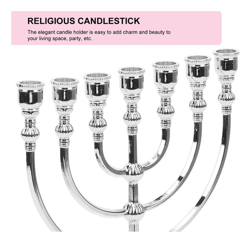 Candelabro Judaico Com Sete Menorás, Presente De 7 Braços