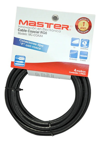 Cable Coaxial Rg6 4 M Master Mc-coax4