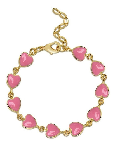 Brazalete Link Corazones Rosa