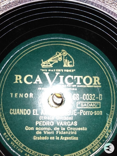 Pasta Pedro Vargas Fidanzini Rca Victor C119