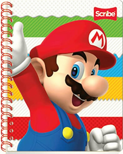 Scribe, Super Mario, Cuaderno Espiral Doble, Rayas