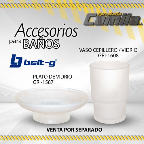 Accesorios Para Baño / Vaso Cepillero-plato De Vidrio Belt-g