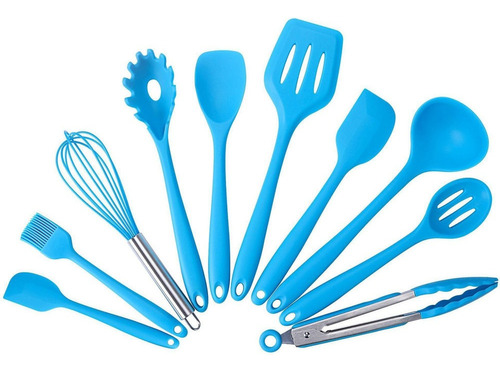 Utensilios De Cocina De Silicona, 10 Piezas, Cuchara Y Espát