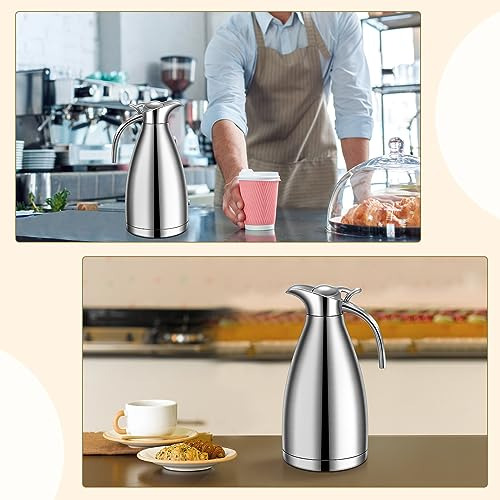 Uiifan 2 Pcs 68 Oz Jarra Térmica De Café De Acero Inoxidable