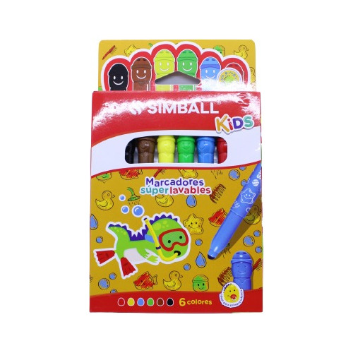 Marcadores  Kids Super Lavables Primera Infancia X 6 Simball