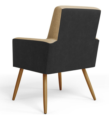 Sillón Maria Pés, lino, beige oscuro, Couríssimo, negro, color: beige oscuro, diseño de tela: liso