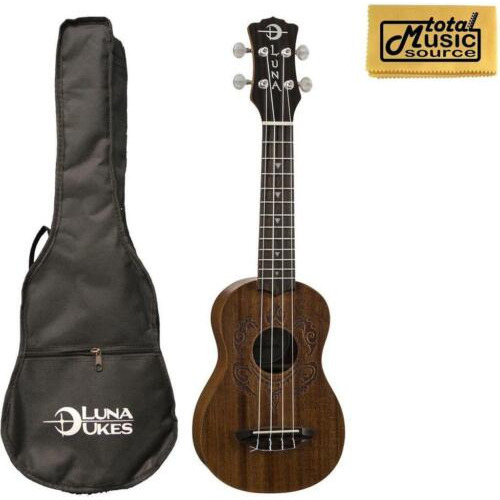 Luna Mahogany 21 Inch Soprano Ukulele, Uke Honu, Pitch P Eeb