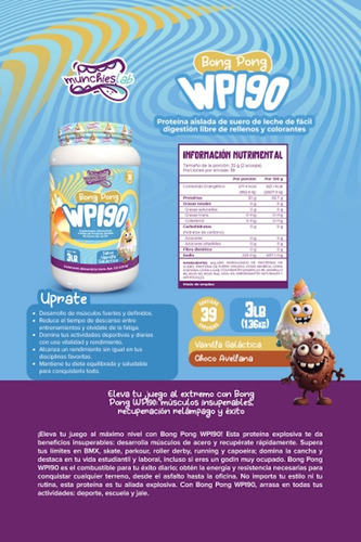 Munchies Lab Bong Pong Proteina Wpigo Vainilla 3lb.