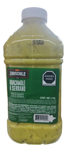Zaaschila Salsa Guacamole Con Chile Serrano 2kg