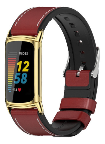 Correa De Reloj Mijobs De Tpu Y Piel Para Fitbit Charge5