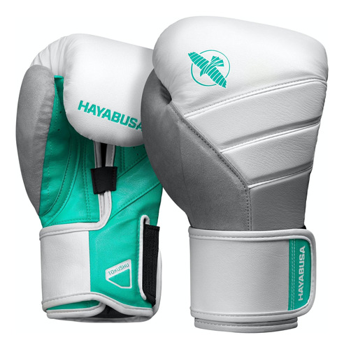 Guantes De Boxeo Hayabusa, 10 Onzas, Blanco/verde Azulado