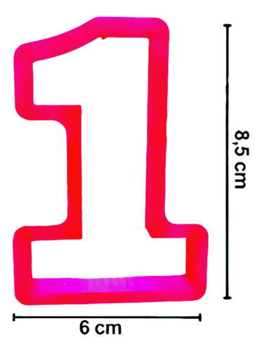 Cortante Marcador Plastico Numero 1 - Cotillón Waf Color Multicolor