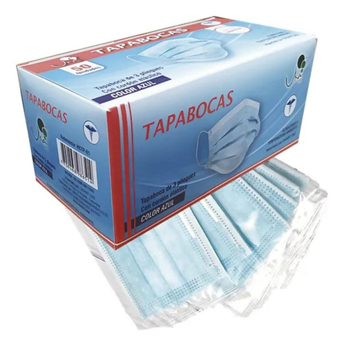Tapabocas Azul/blanco X 50 Und