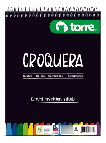 Croquera Torre 100 Hojas 16x21 Cm