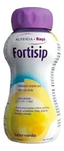 Suplemento en líquido Nutricia Bagó  Fortisip vitaminas sabor vainilla en botella de 200mL
