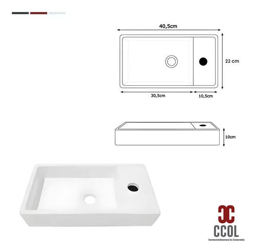 Combo Lavamanos Pequeño Rectangular + Grifería Agua Fríac830