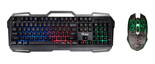 Teclado Y Mouse Gamer Kl160 Global Electronics Con Luces Led