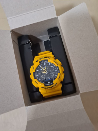 Relógio G-shock Ga100 Completo Na Caixa Amarelo Raro, Zero!