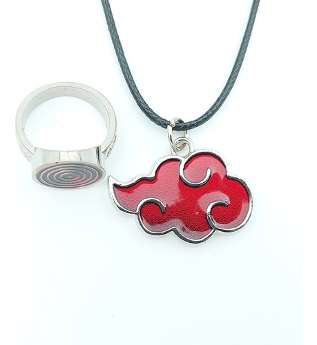 Set De Anillo Y Collar Naruto M3 Akatsuki De Colección