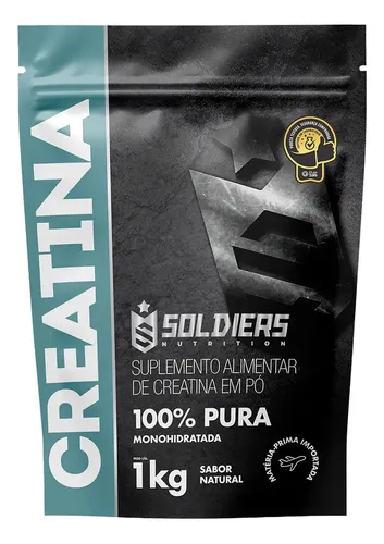 Creatina 1kg Suplemento Monohidratada Em Po 100 Pura Soldiers Nutrition