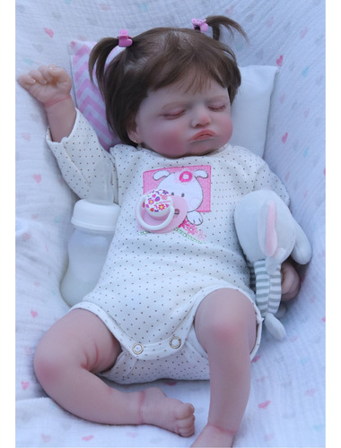 Bebê Reborn Realista Baby Any Menina Olhos Fechados Doll