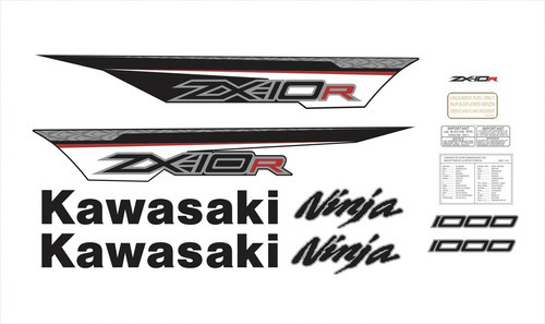 Adesivos Compativel Kawasaki Zx-10r 2013 Branca Kit Zxbnc01