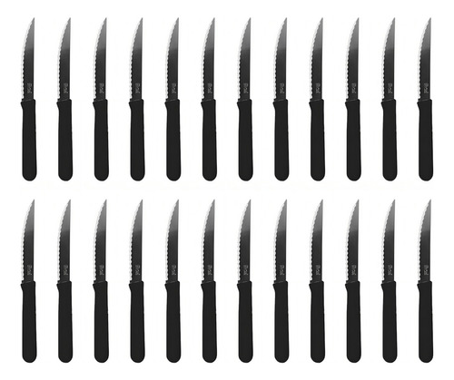 Cuchillo Mango Plastico Negro Carol Acero Inoxidable X 48 U