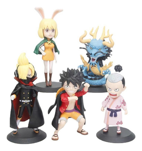 Set Figuras One Piece  5 Unidades Luffy Sanji