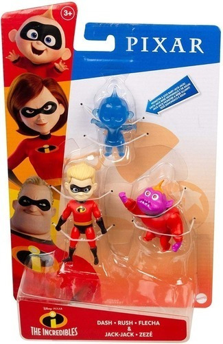 Figuras 3 Pack Dash Y Jack Jack Disney Pixar Los Increibles