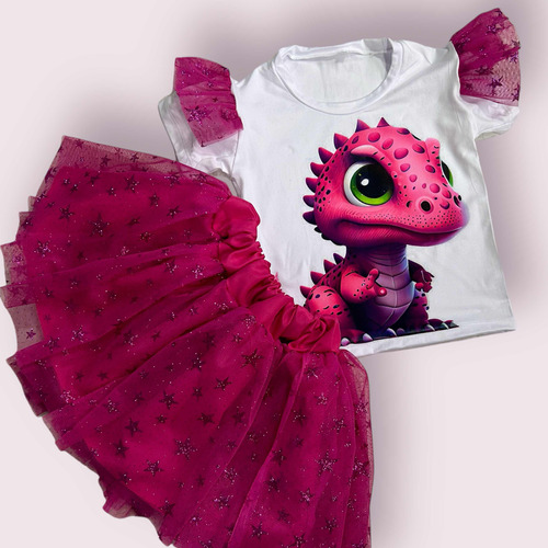 Vestido Niña Tutu Dinosaurio Cumpleaños