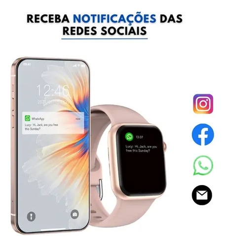 Relógio Smartwatch S10 Pro Microwear Rosê Chatgpt Amoled