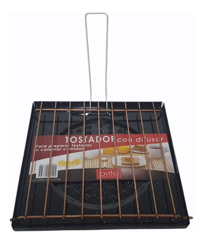Imagen 2 de 4 de Tostador De Chapa Enlozado Para Cocina A Gas Jovifel
