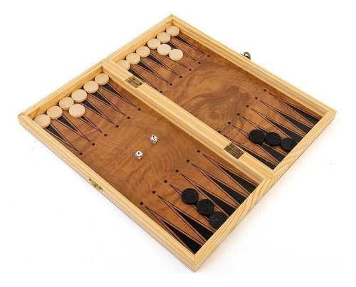 Juego De Mesa Ajedrez Damas Backgammon 30cm