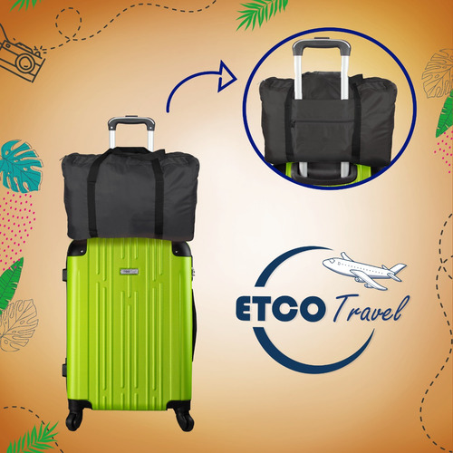 Bolsa De Viaje Plegable Para Viajes Deportes Impermeable Color Negro