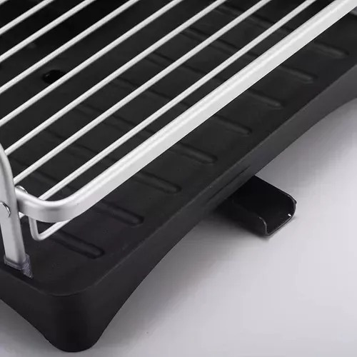 Escurridor De Platos Porta Vasos De 2 Niveles Negro