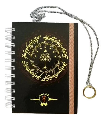 Cuaderno Lord Of The Rings, Señor De Los Anillos + Collar