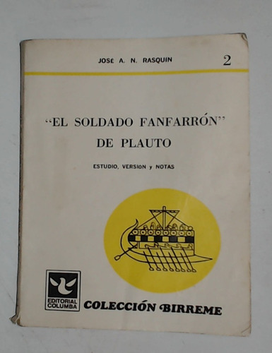 Soldado Fanfarron De Plauto, El  - Rasquin, Jose