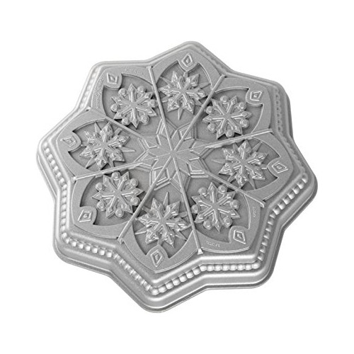 Nordic Ware Sweet Snowflakes Shortbread Pan Silver