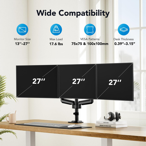 Montagem Do Monitor Triplo Huanuo Para Telas De Computador D