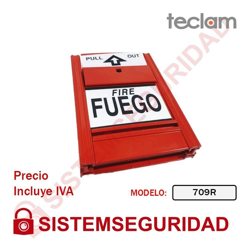 Estacion Manual Metalica Palanca Sistema De Incendio Teclam