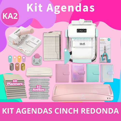 Kit Encuadernadora Cinch Redonda Full Agendas Ka2 Cyber Day