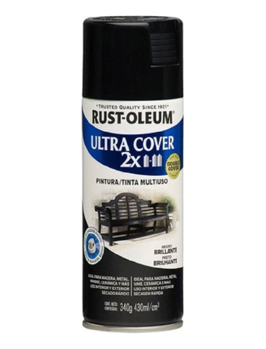 Aerosol Multiusos Ultra Cover 2x Negro Brillante 340g/430ml